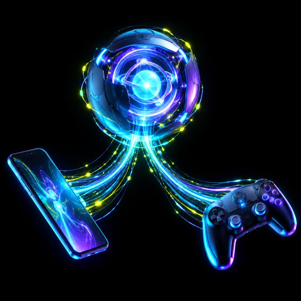 A glowing energy core powering a controller